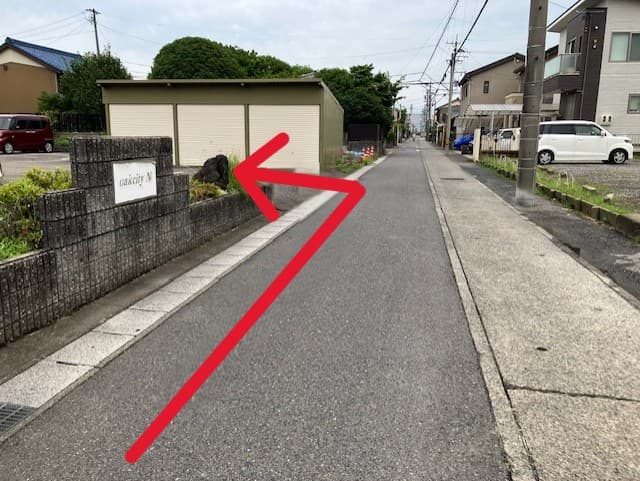 道順④ 神社を過ぎた先